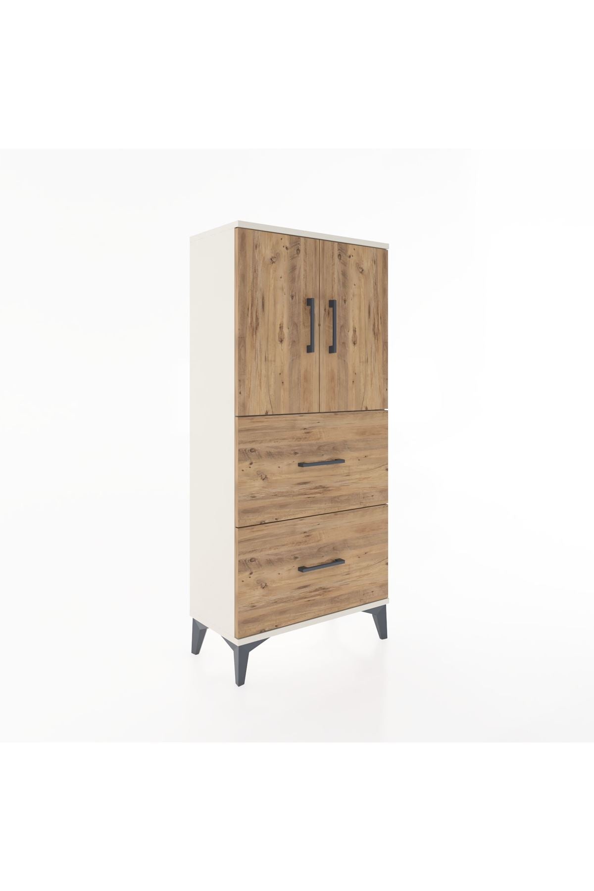 Hyperion Dolap Tek Raflı 2 Çekmeceli 2 Kapaklı 60x44x134 - S50M082V3B
