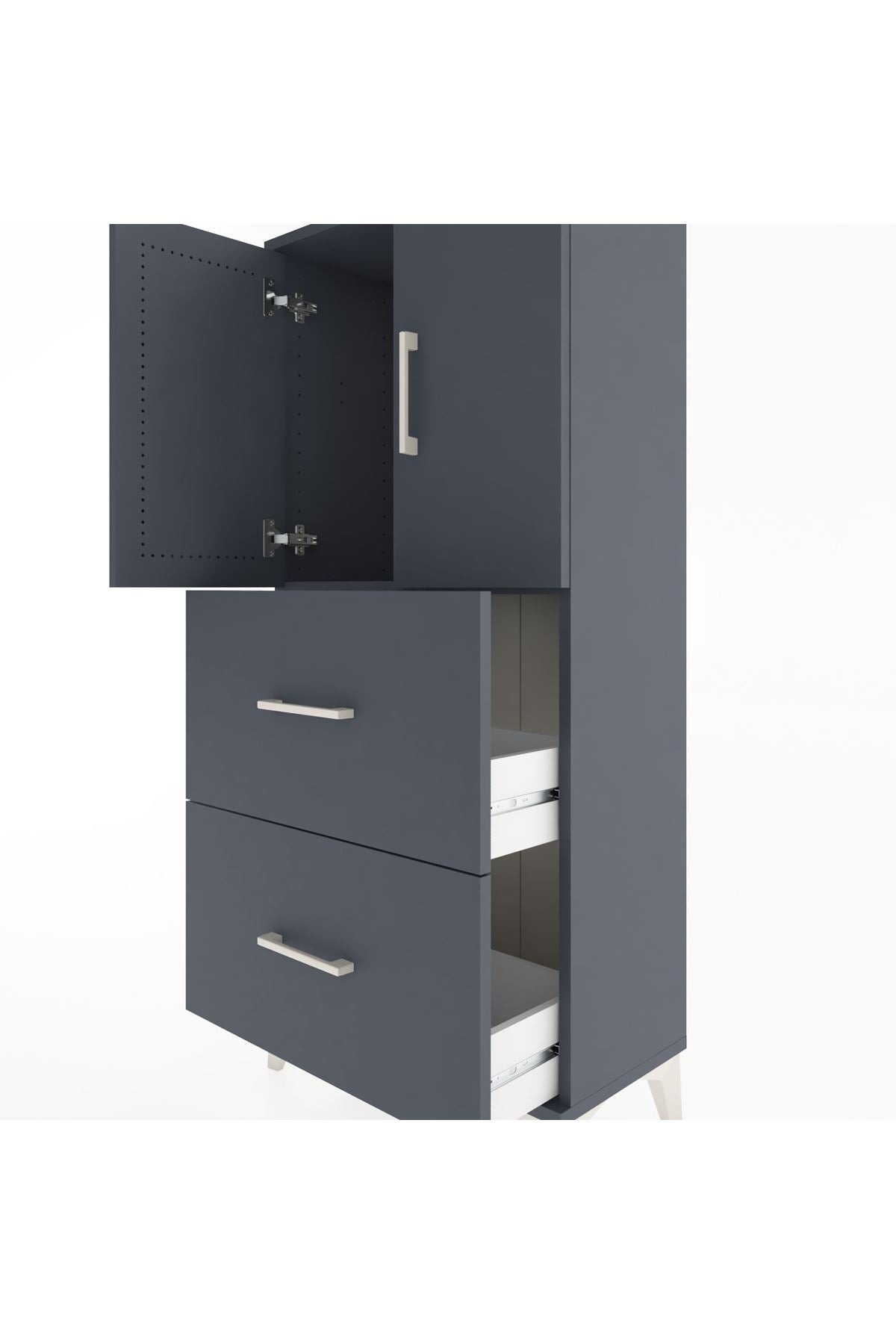 Hyperion Dolap Tek Raflı 2 Çekmeceli 2 Kapaklı 60x44x134 - S50M082V5B