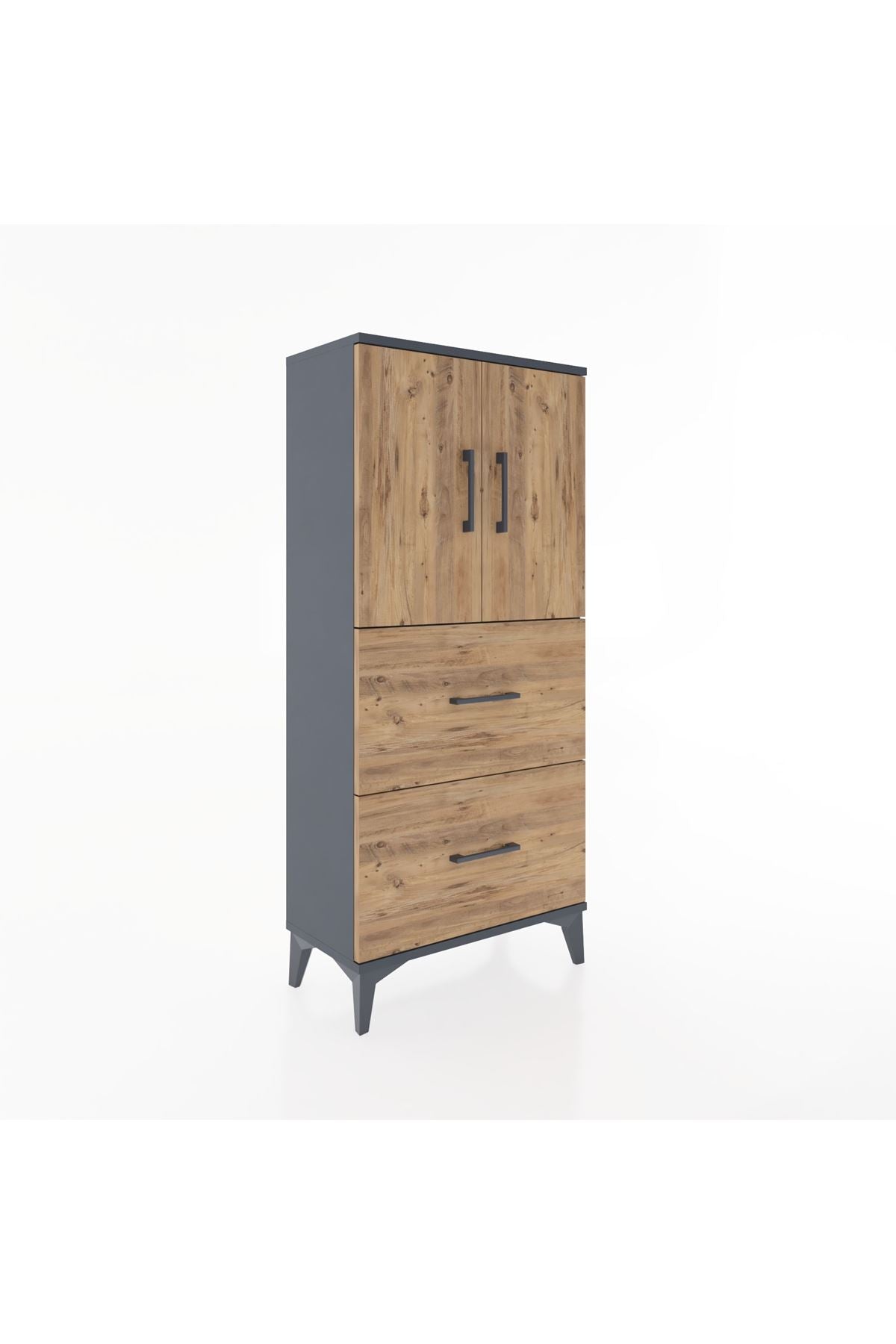 Hyperion Dolap Tek Raflı 2 Çekmeceli 2 Kapaklı 60x44x134 - S50M082V6B