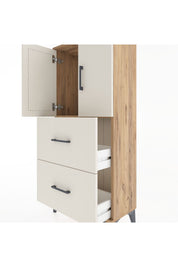Hyperion Dolap Tek Raflı 2 Çekmeceli 2 Kapaklı 60x44x134 - S50M082V7B