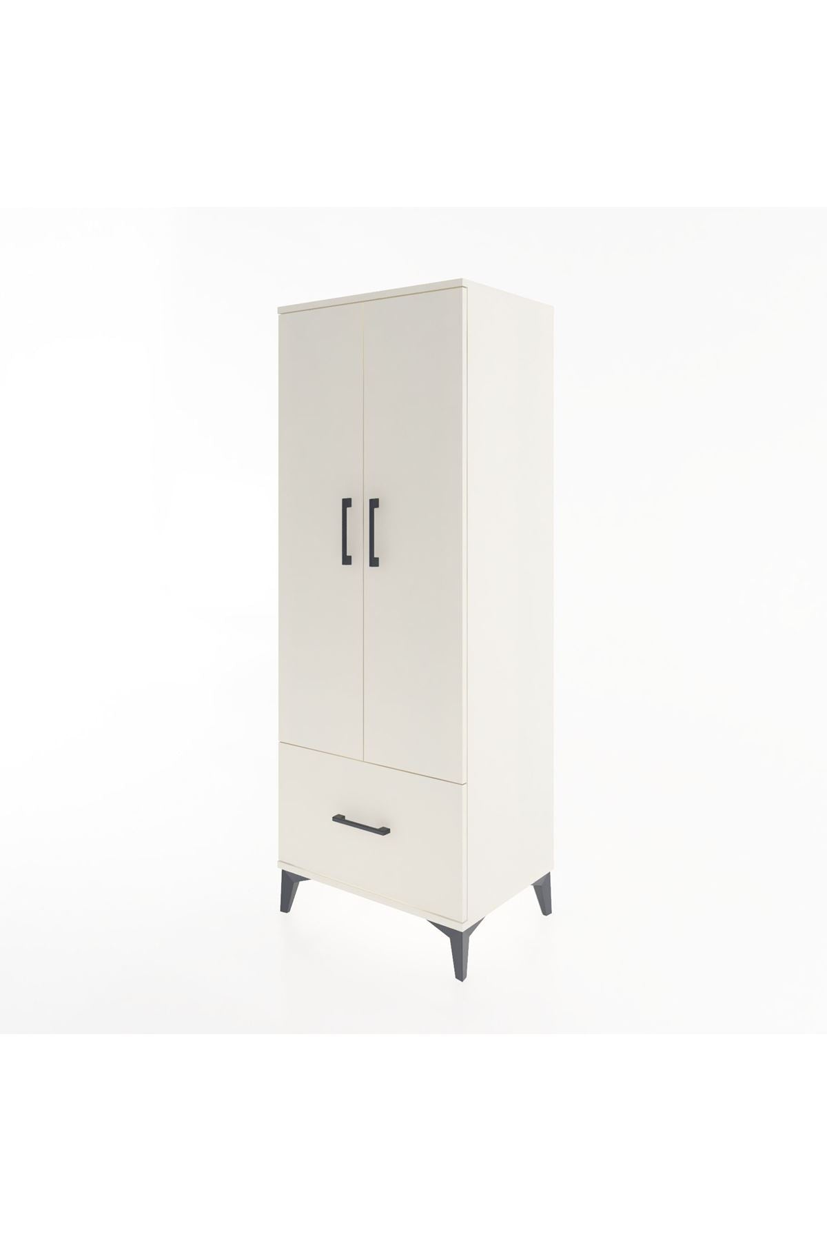 Hyperion Dolap 4 Raflı Tek Çekmeceli 2 Kapaklı 60x44x163 Aytaşı-Aytaşı