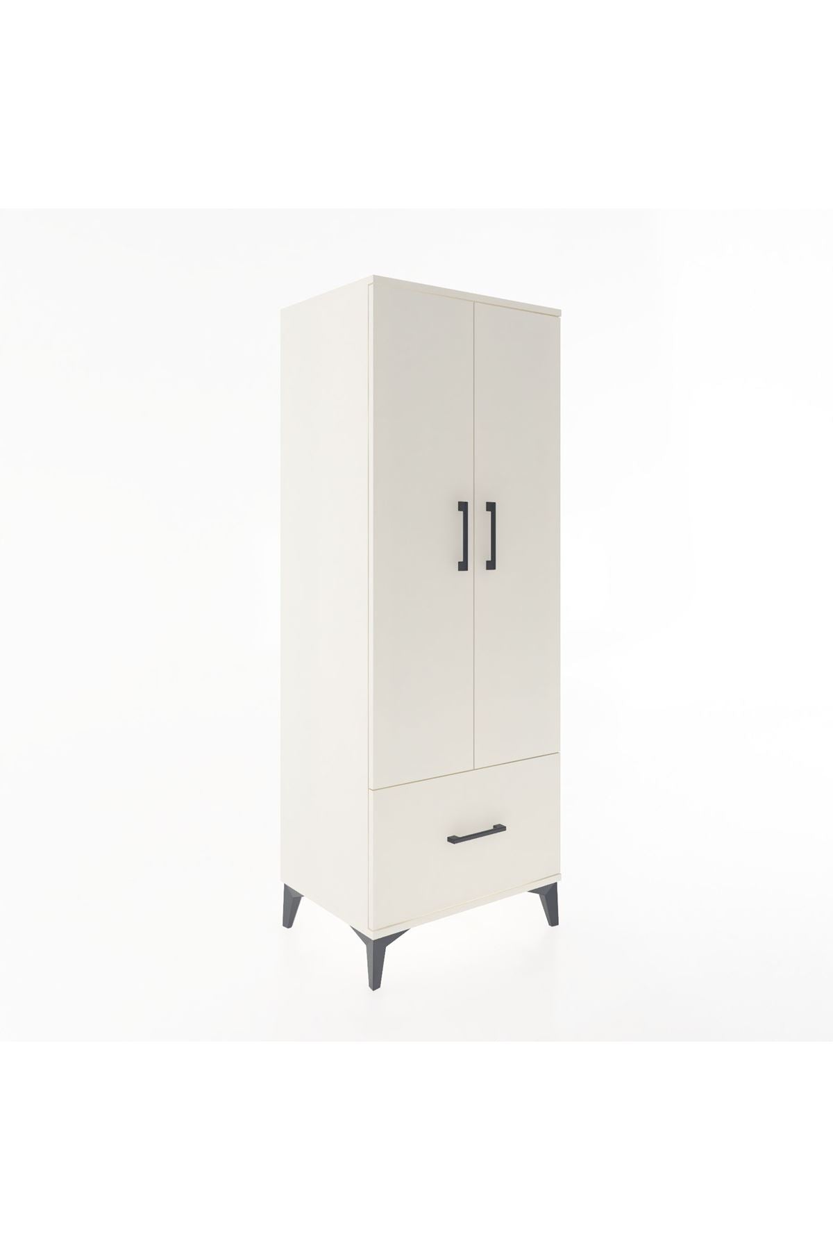 Hyperion Dolap 4 Raflı Tek Çekmeceli 2 Kapaklı 60x44x163 Aytaşı-Aytaşı