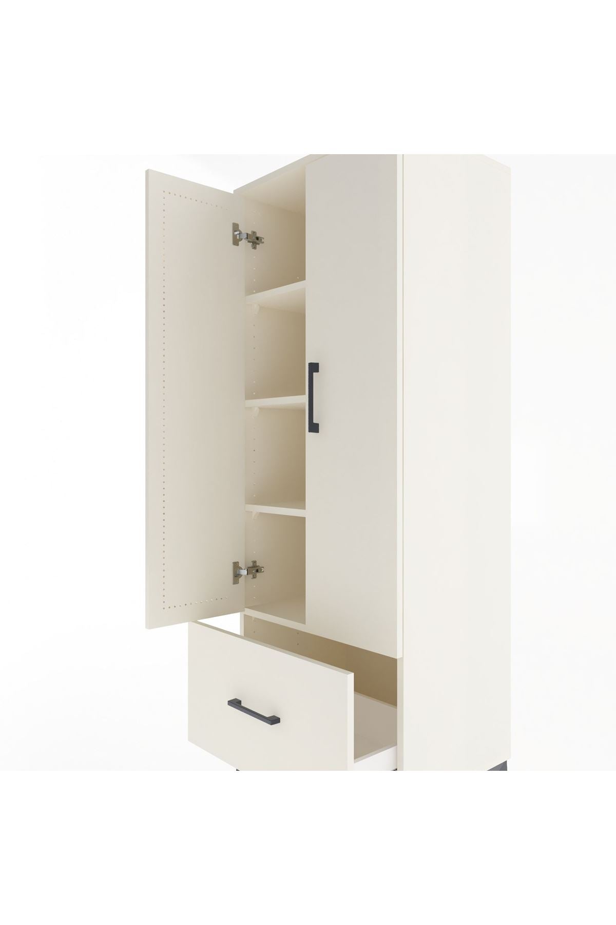 Hyperion Dolap 4 Raflı Tek Çekmeceli 2 Kapaklı 60x44x163 Aytaşı-Aytaşı