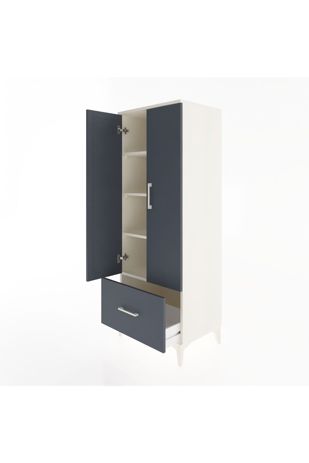 Hyperion Dolap 4 Raflı Tek Çekmeceli 2 Kapaklı 60x44x163 - S53M001V2B