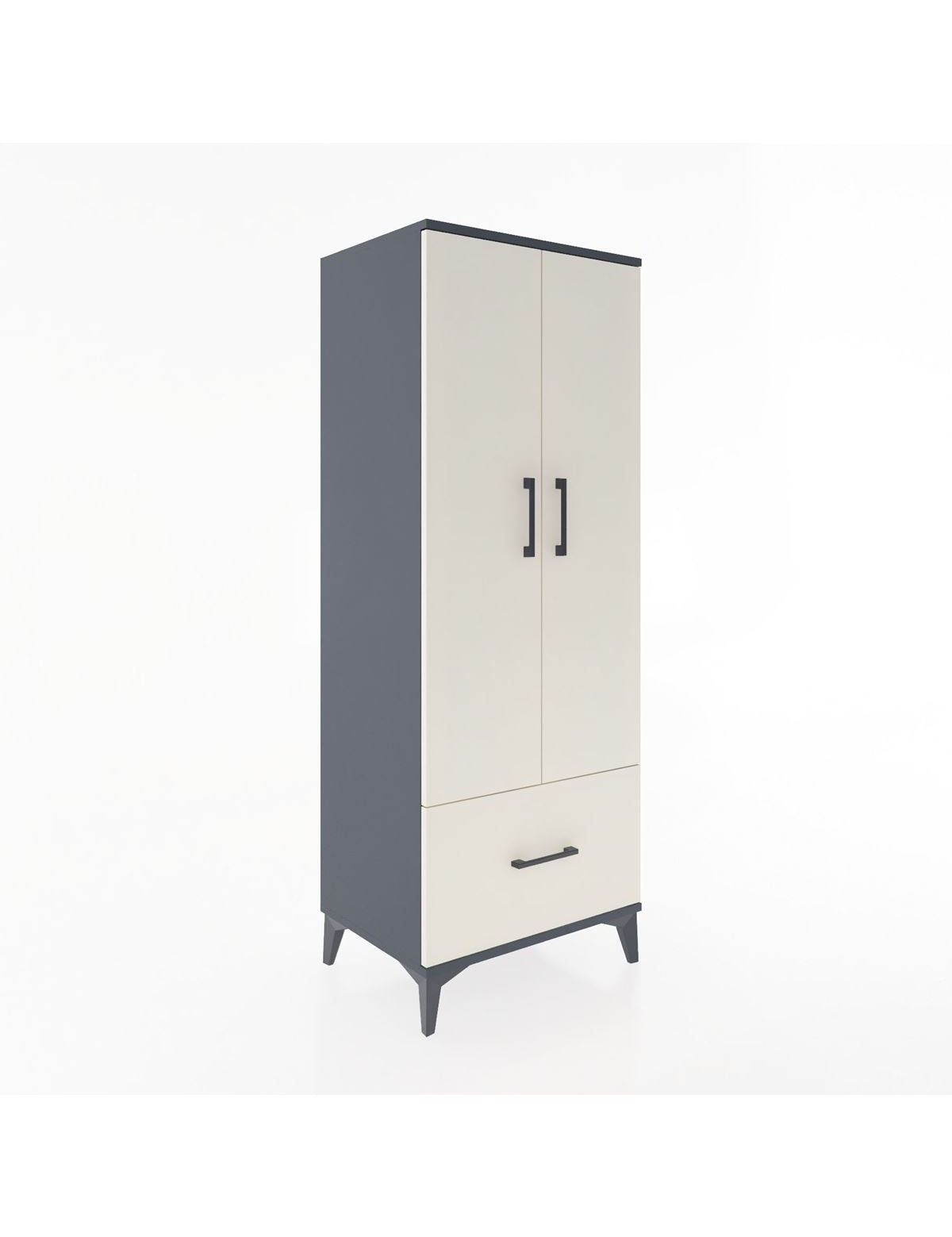 Hyperion Dolap 4 Raflı Tek Çekmeceli 2 Kapaklı 60x44x163 Antrasit-Aytaşı