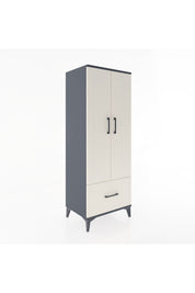 Hyperion Dolap 4 Raflı Tek Çekmeceli 2 Kapaklı 60x44x163 Antrasit-Aytaşı