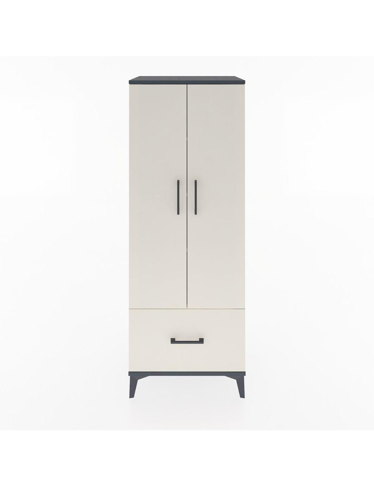 Hyperion Dolap 4 Raflı Tek Çekmeceli 2 Kapaklı 60x44x163 Antrasit-Aytaşı