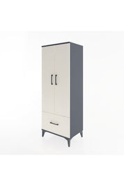 Hyperion Dolap 4 Raflı Tek Çekmeceli 2 Kapaklı 60x44x163 Antrasit-Aytaşı