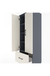 Hyperion Dolap 4 Raflı Tek Çekmeceli 2 Kapaklı 60x44x163 Antrasit-Aytaşı