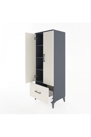 Hyperion Dolap 4 Raflı Tek Çekmeceli 2 Kapaklı 60x44x163 Antrasit-Aytaşı