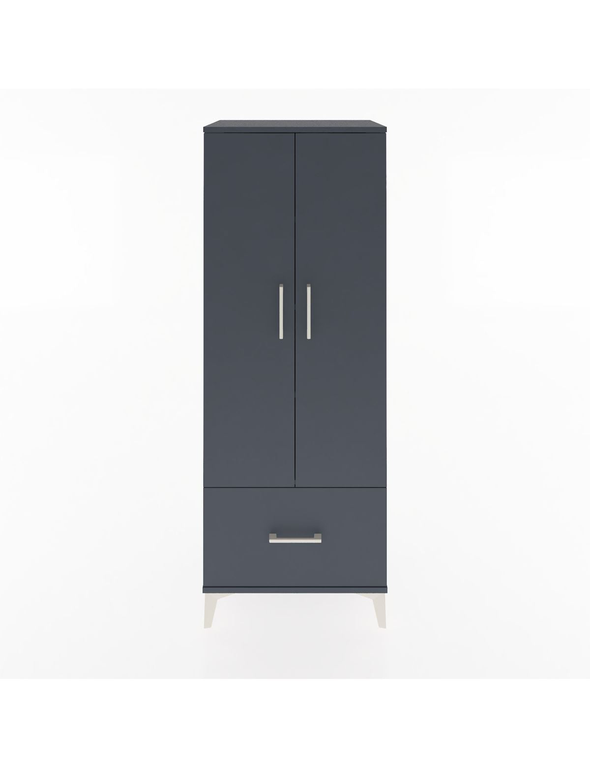 Hyperion Dolap 4 Raflı Tek Çekmeceli 2 Kapaklı 60x44x163 Antrasit-Antrasit