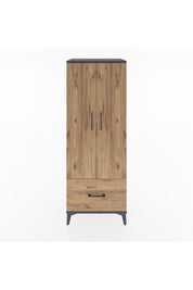 Hyperion Dolap 4 Raflı Tek Çekmeceli 2 Kapaklı 60x44x163 Antrasit-Çam