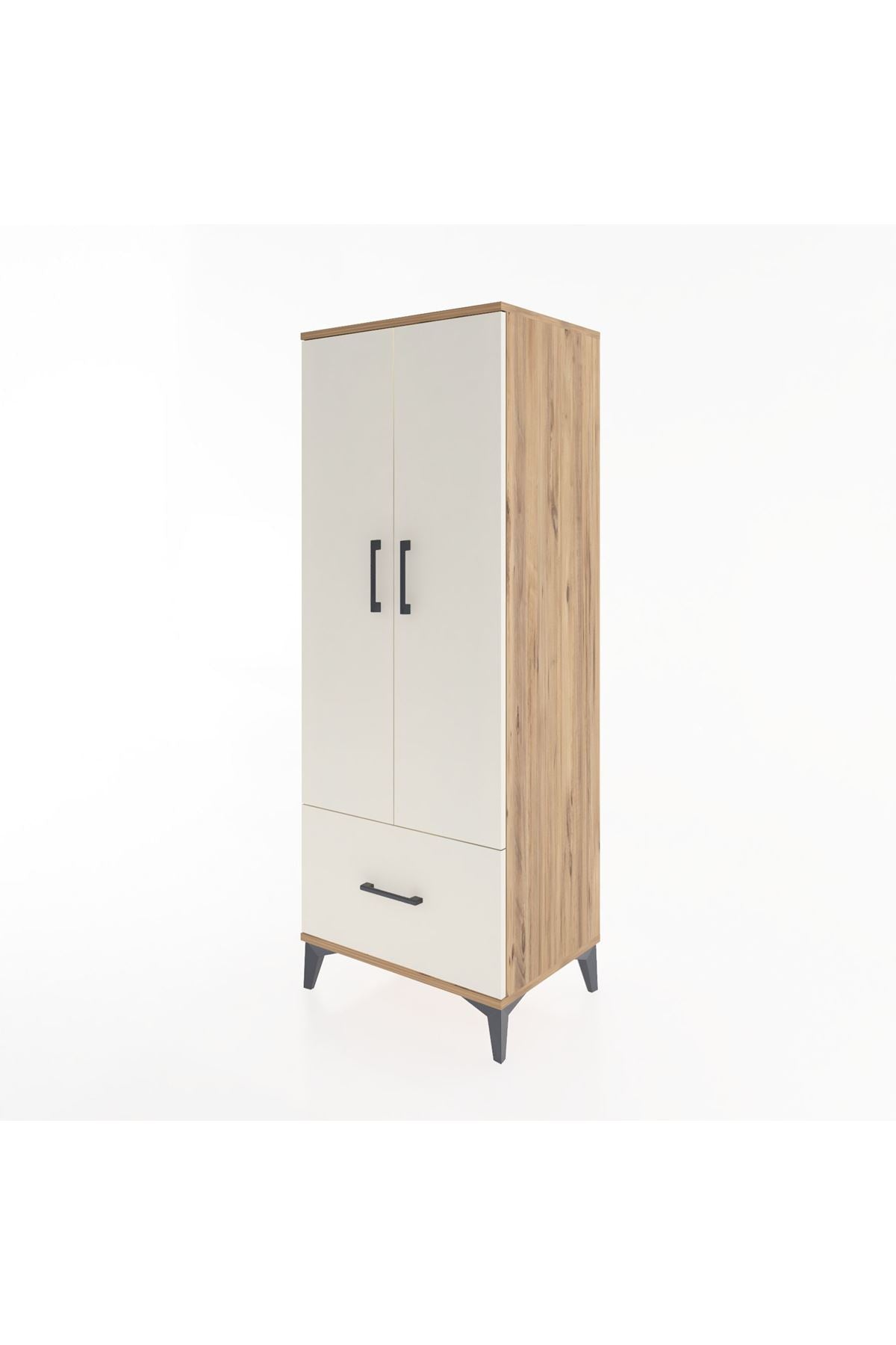 Hyperion Dolap 4 Raflı Tek Çekmeceli 2 Kapaklı 60x44x163 Çam-Aytaşı