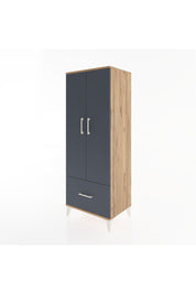 Hyperion Dolap 4 Raflı Tek Çekmeceli 2 Kapaklı 60x44x163 Çam-Antrasit