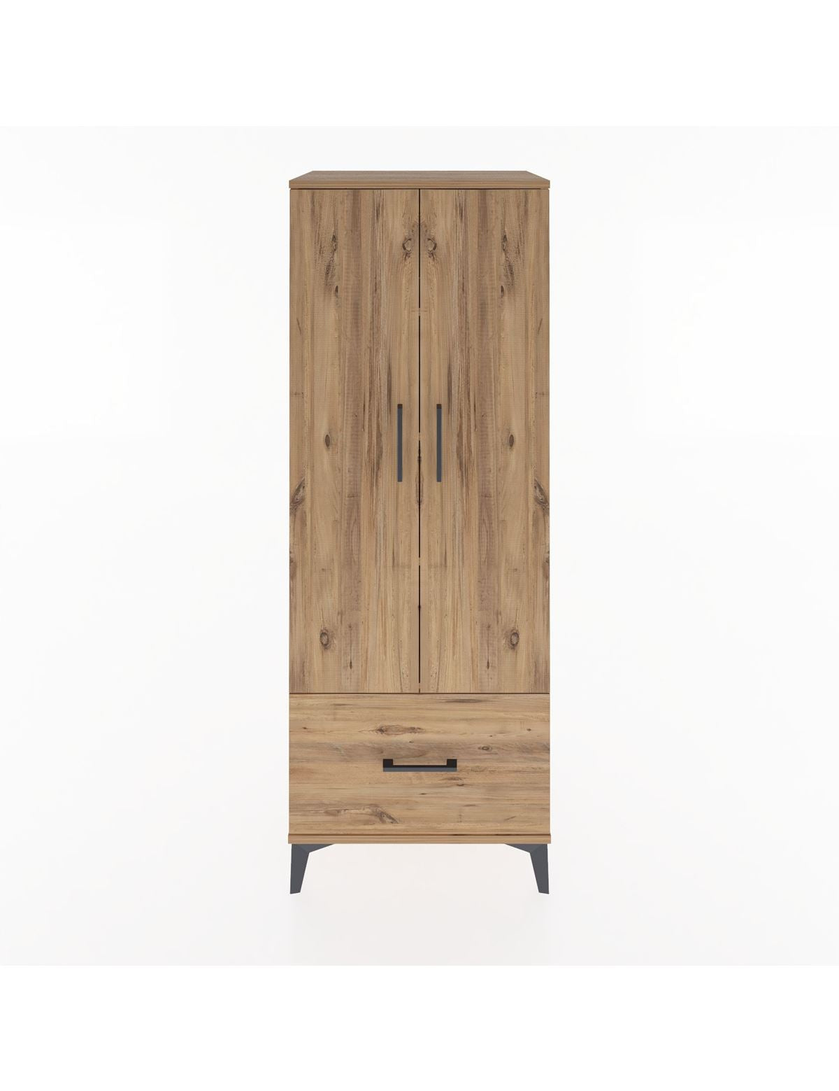 Hyperion Dolap 4 Raflı Tek Çekmeceli 2 Kapaklı 60x44x163 Çam-Çam