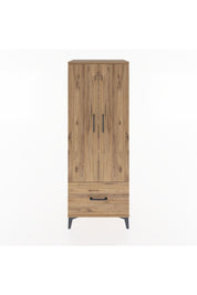 Hyperion Dolap 4 Raflı Tek Çekmeceli 2 Kapaklı 60x44x163 Çam-Çam