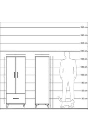 Hyperion Dolap 4 Raflı Tek Çekmeceli 2 Kapaklı 60x44x163 - S53M001V9B