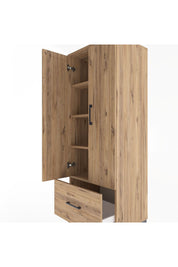 Hyperion Dolap 4 Raflı Tek Çekmeceli 2 Kapaklı 60x44x163 Çam-Çam