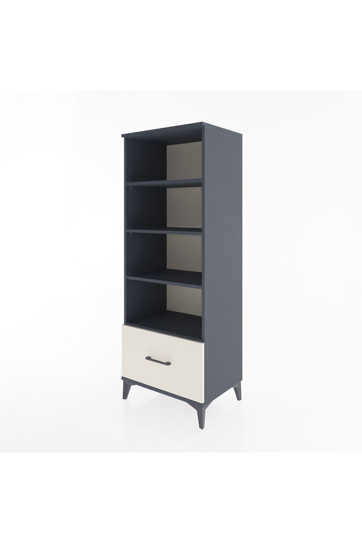 Hyperion Dolap 4 Raflı Tek Çekmeceli 60x44x163 Antrasit-Aytaşı