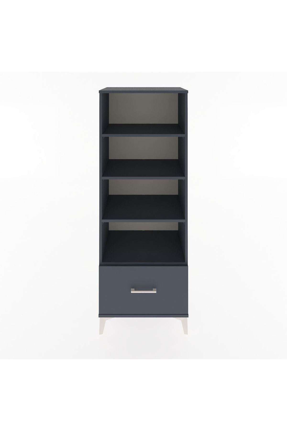 Hyperion Dolap 4 Raflı Tek Çekmeceli 60x44x163 Antrasit-Antrasit