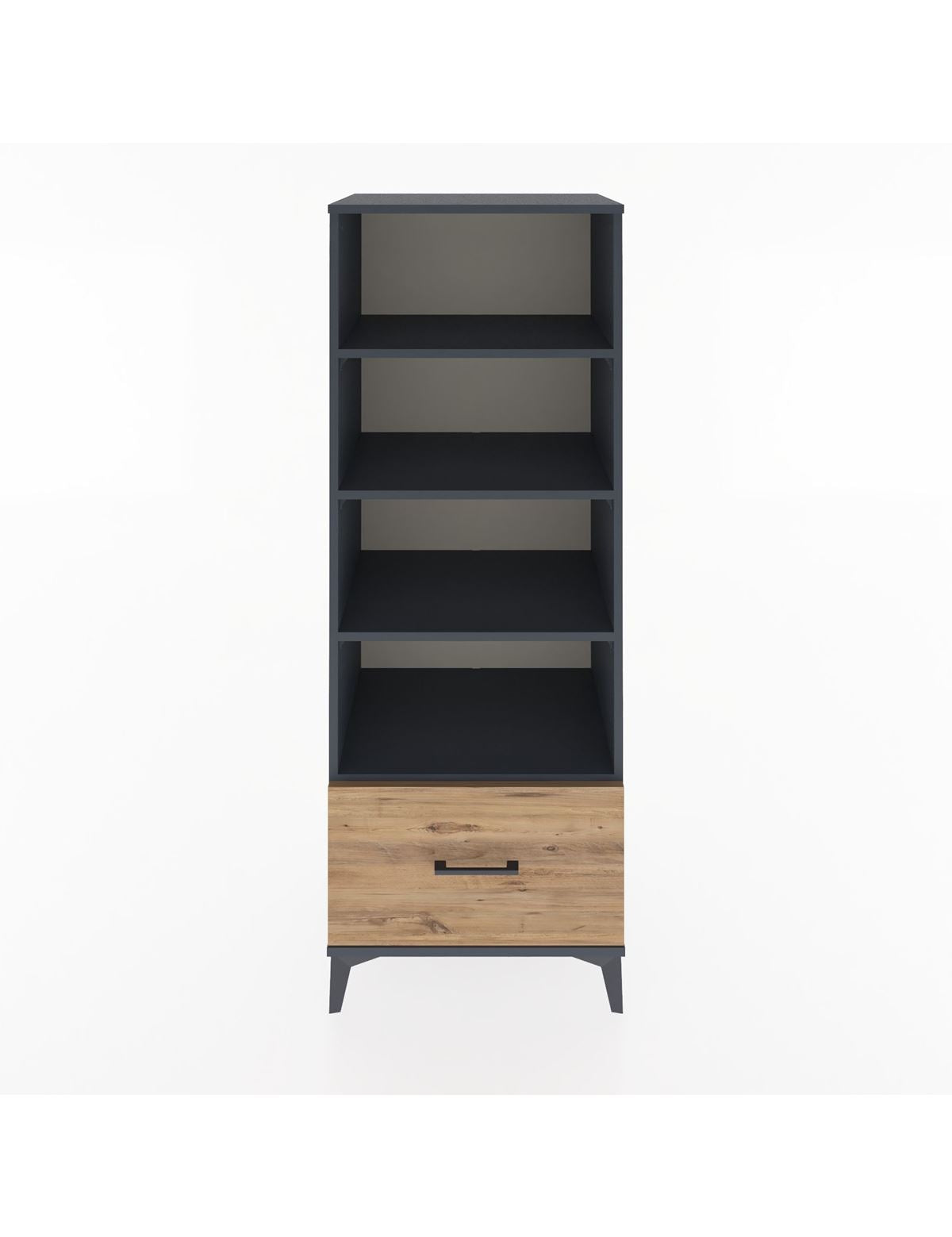 Hyperion Dolap 4 Raflı Tek Çekmeceli 60x44x163 Antrasit-Çam