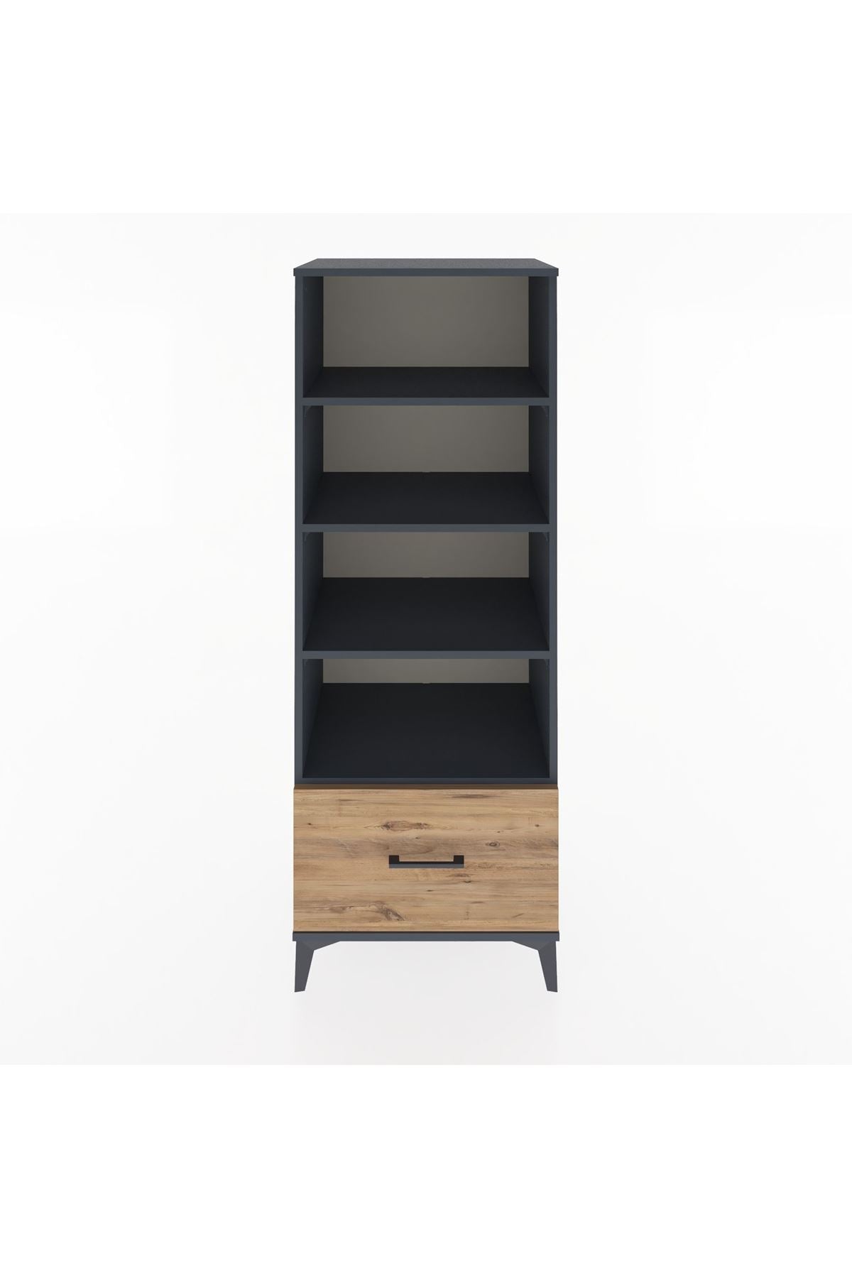 Hyperion Dolap 4 Raflı Tek Çekmeceli 60x44x163 Antrasit-Çam