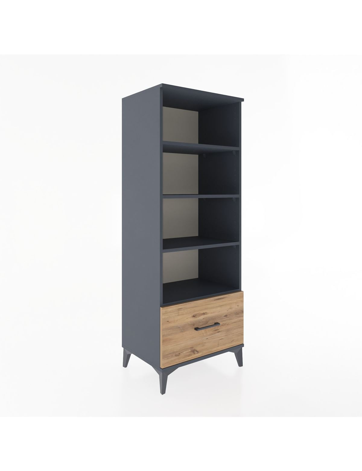 Hyperion Dolap 4 Raflı Tek Çekmeceli 60x44x163 Antrasit-Çam