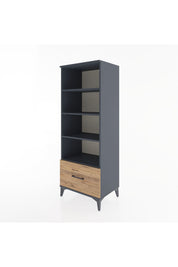 Hyperion Dolap 4 Raflı Tek Çekmeceli 60x44x163 Antrasit-Çam