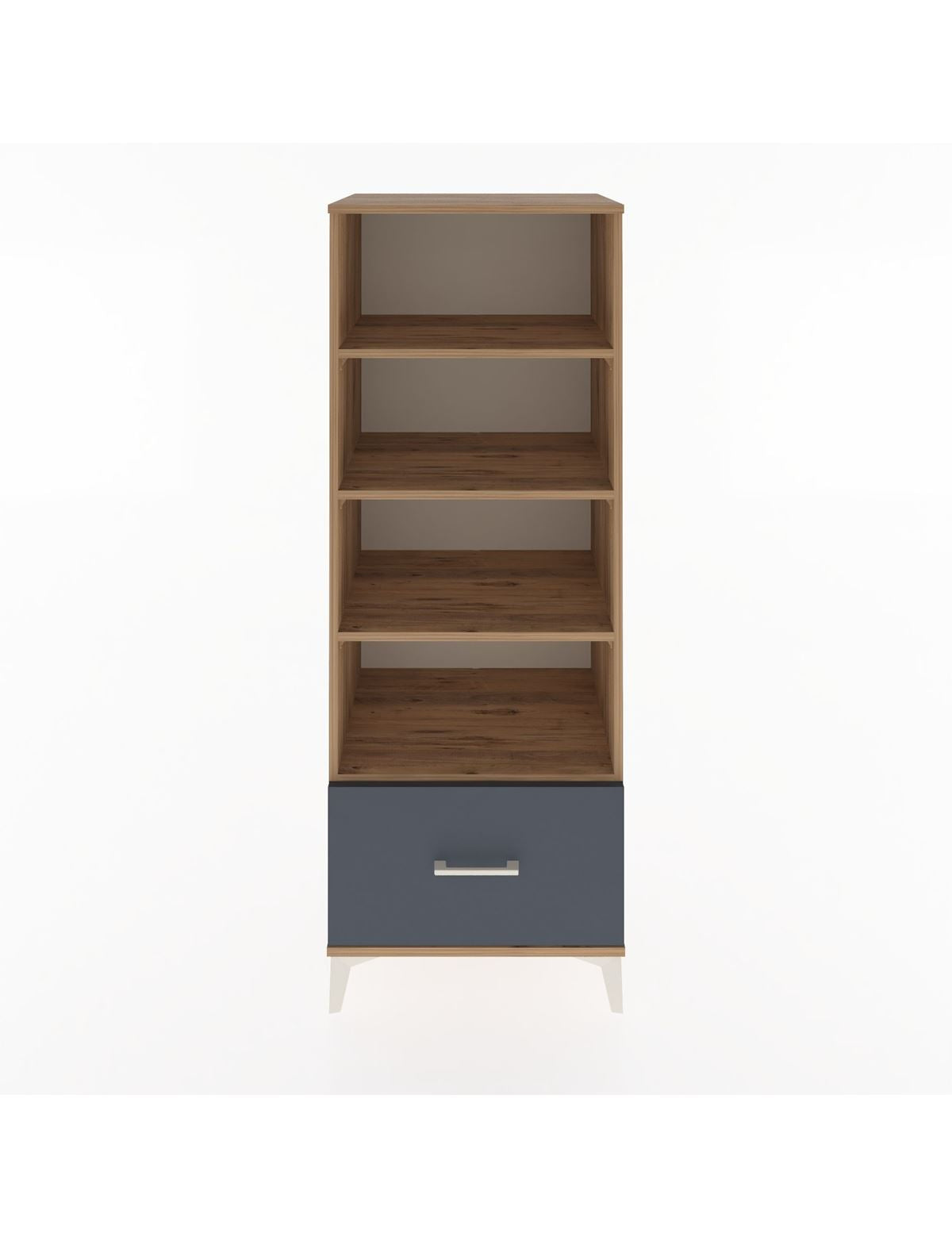 Hyperion Dolap 4 Raflı Tek Çekmeceli 60x44x163 Çam-Antrasit