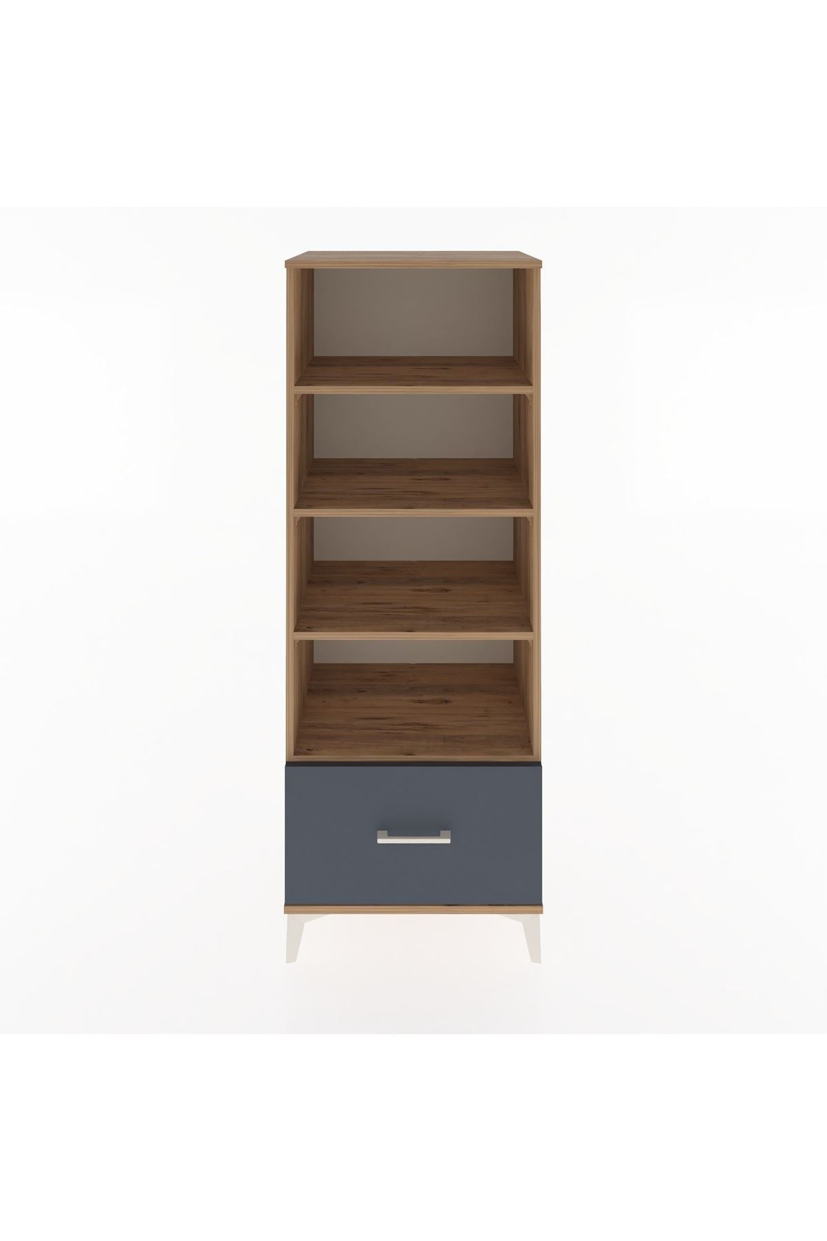 Hyperion Dolap 4 Raflı Tek Çekmeceli 60x44x163 Çam-Antrasit
