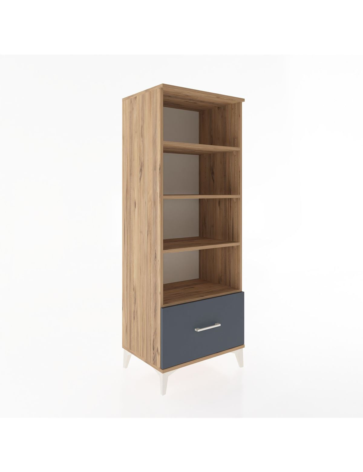 Hyperion Dolap 4 Raflı Tek Çekmeceli 60x44x163 Çam-Antrasit