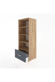 Hyperion Dolap 4 Raflı Tek Çekmeceli 60x44x163 Çam-Antrasit