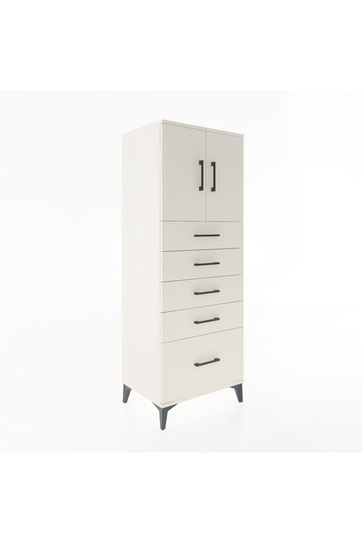 Hyperion Dolap 2 Raflı 5 Çekmeceli 2 Kapaklı 60x44x163 Aytaşı-Aytaşı