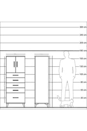 Hyperion Dolap 2 Raflı 5 Çekmeceli 2 Kapaklı 60x44x163 Aytaşı-Aytaşı