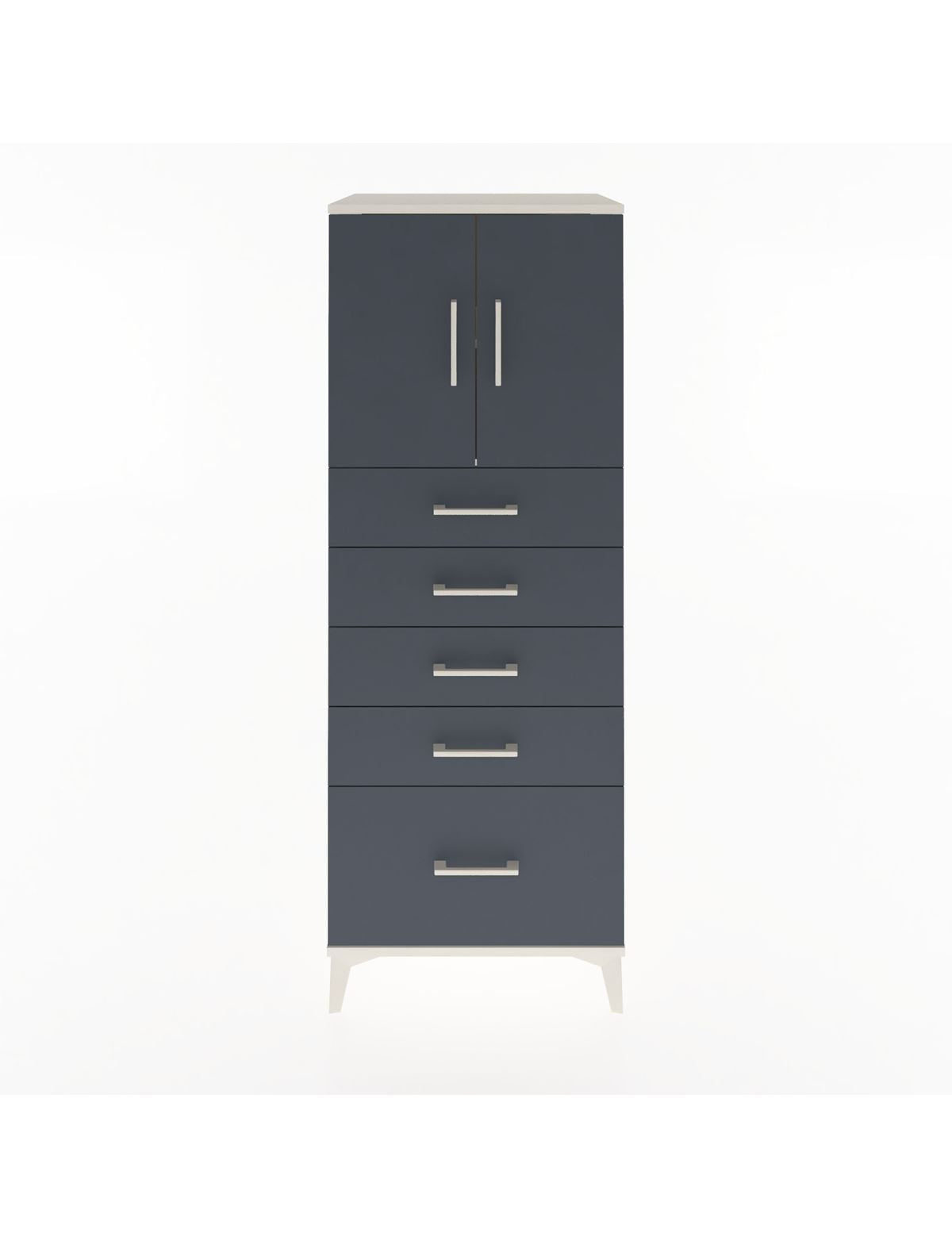 Hyperion Dolap 2 Raflı 5 Çekmeceli 2 Kapaklı 60x44x163 Aytaşı-Antrasit