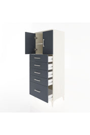 Hyperion Dolap 2 Raflı 5 Çekmeceli 2 Kapaklı 60x44x163 Aytaşı-Antrasit