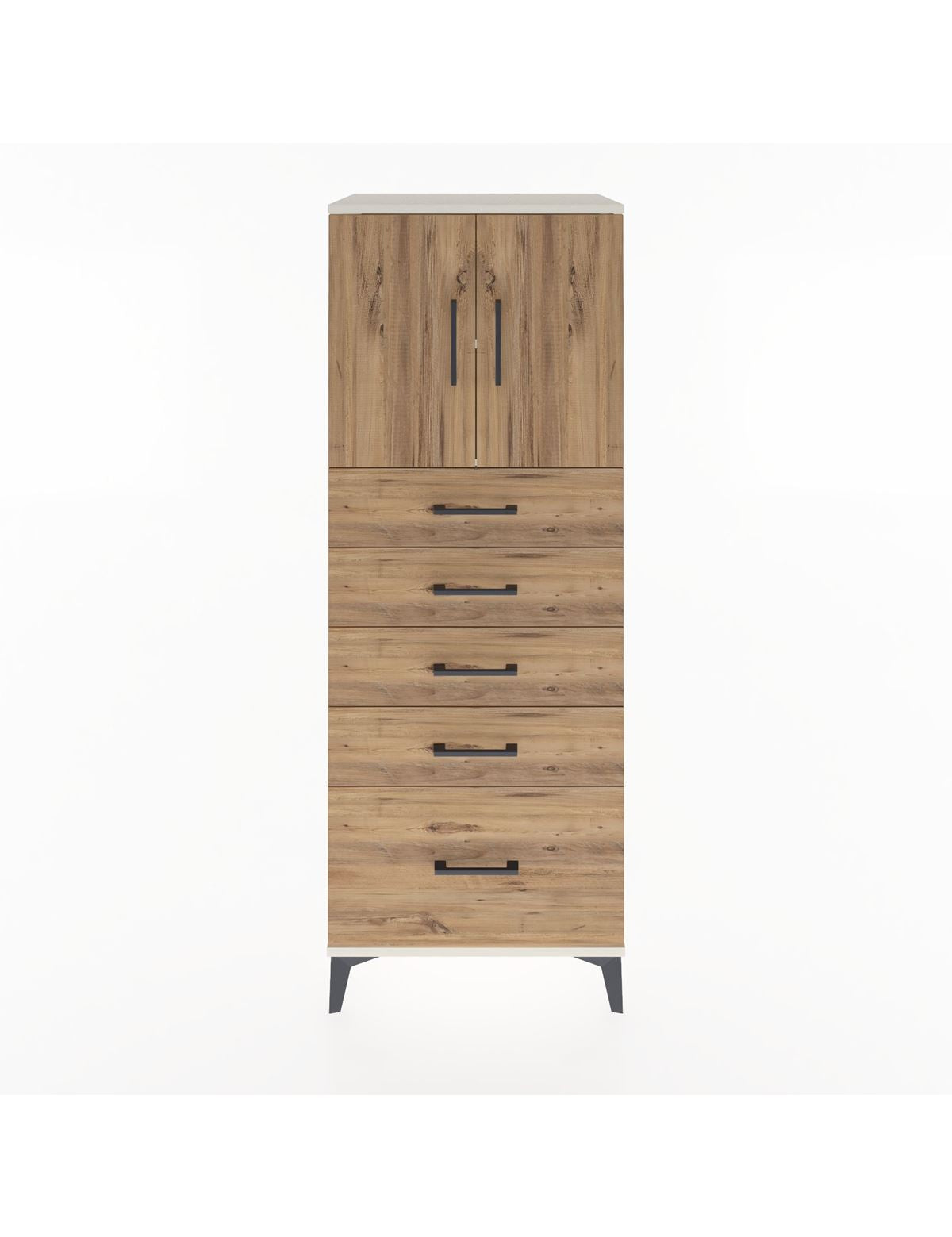 Hyperion Dolap 2 Raflı 5 Çekmeceli 2 Kapaklı 60x44x163 Aytaşı-Çam