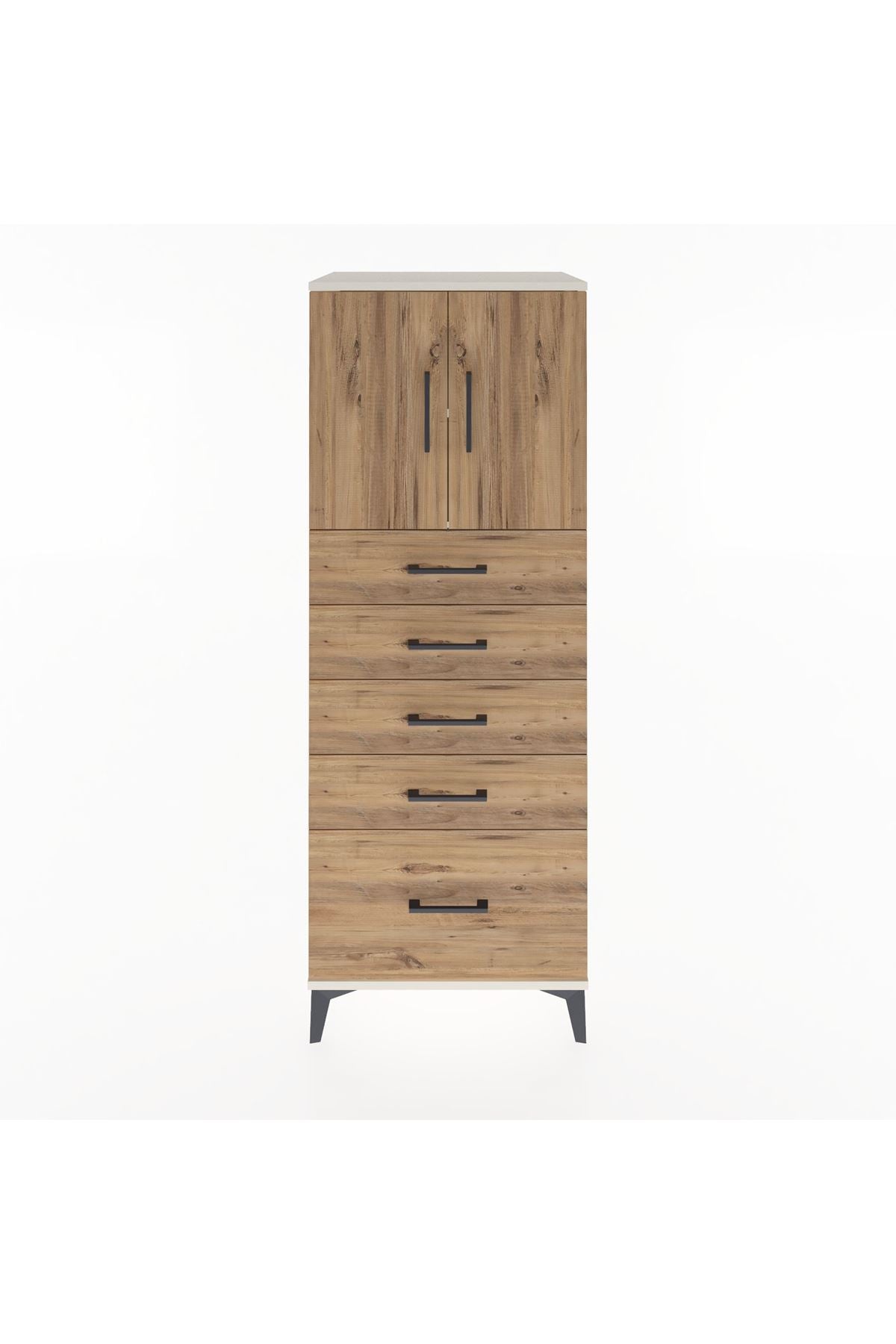 Hyperion Dolap 2 Raflı 5 Çekmeceli 2 Kapaklı 60x44x163 Aytaşı-Çam