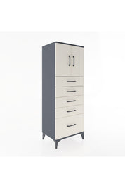 Hyperion Dolap 2 Raflı 5 Çekmeceli 2 Kapaklı 60x44x163 Antrasit-Aytaşı