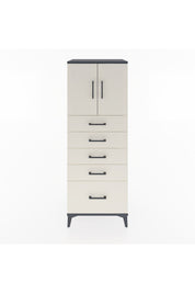 Hyperion Dolap 2 Raflı 5 Çekmeceli 2 Kapaklı 60x44x163 Antrasit-Aytaşı