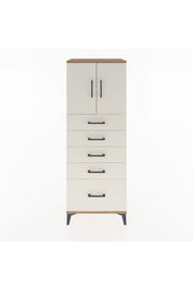 Hyperion Dolap 2 Raflı 5 Çekmeceli 2 Kapaklı 60x44x163 Çam-Aytaşı