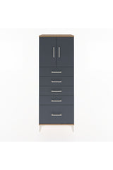 Hyperion Dolap 2 Raflı 5 Çekmeceli 2 Kapaklı 60x44x163