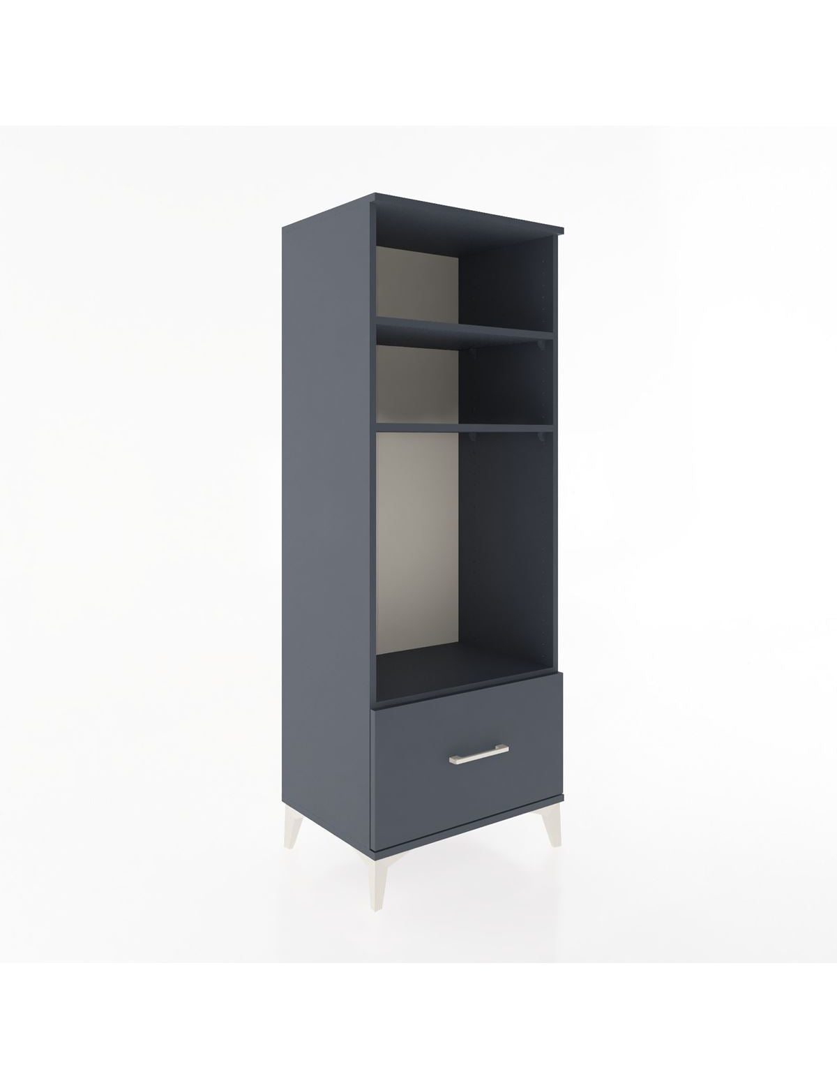 Hyperion Dolap 3 Raflı Tek Çekmeceli 60x44x163 Antrasit-Antrasit