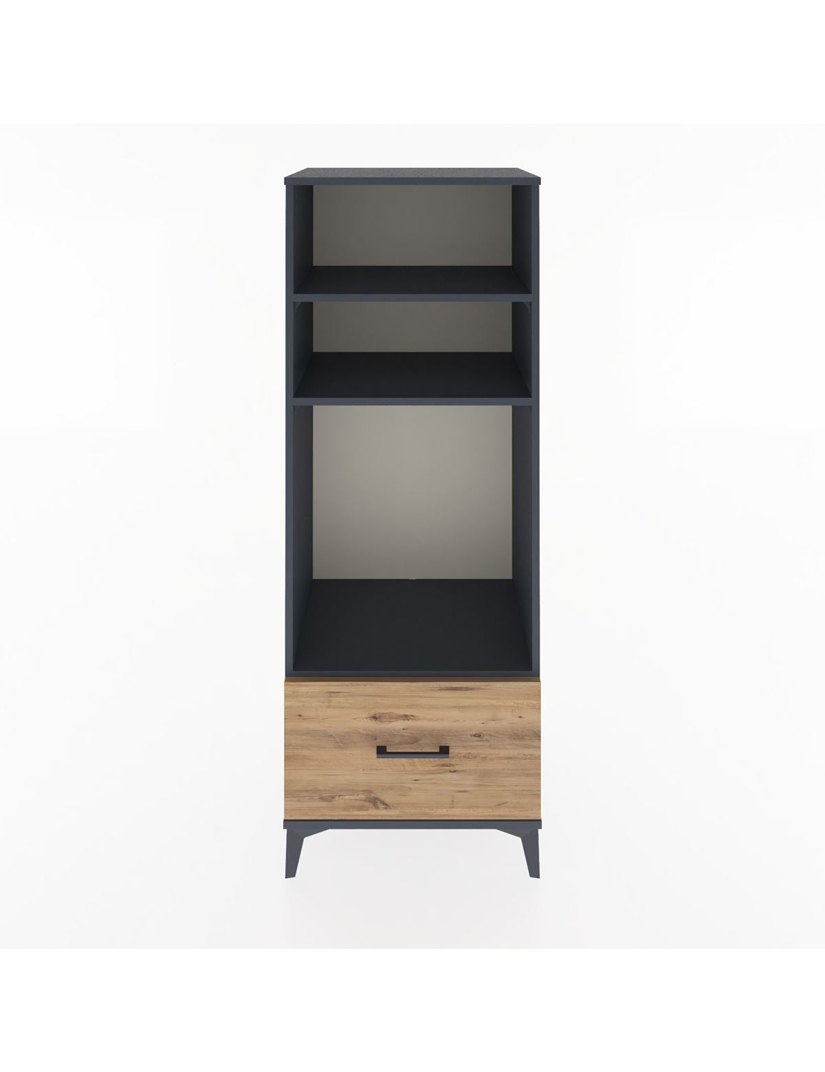 Hyperion Dolap 3 Raflı Tek Çekmeceli 60x44x163 Antrasit-Çam