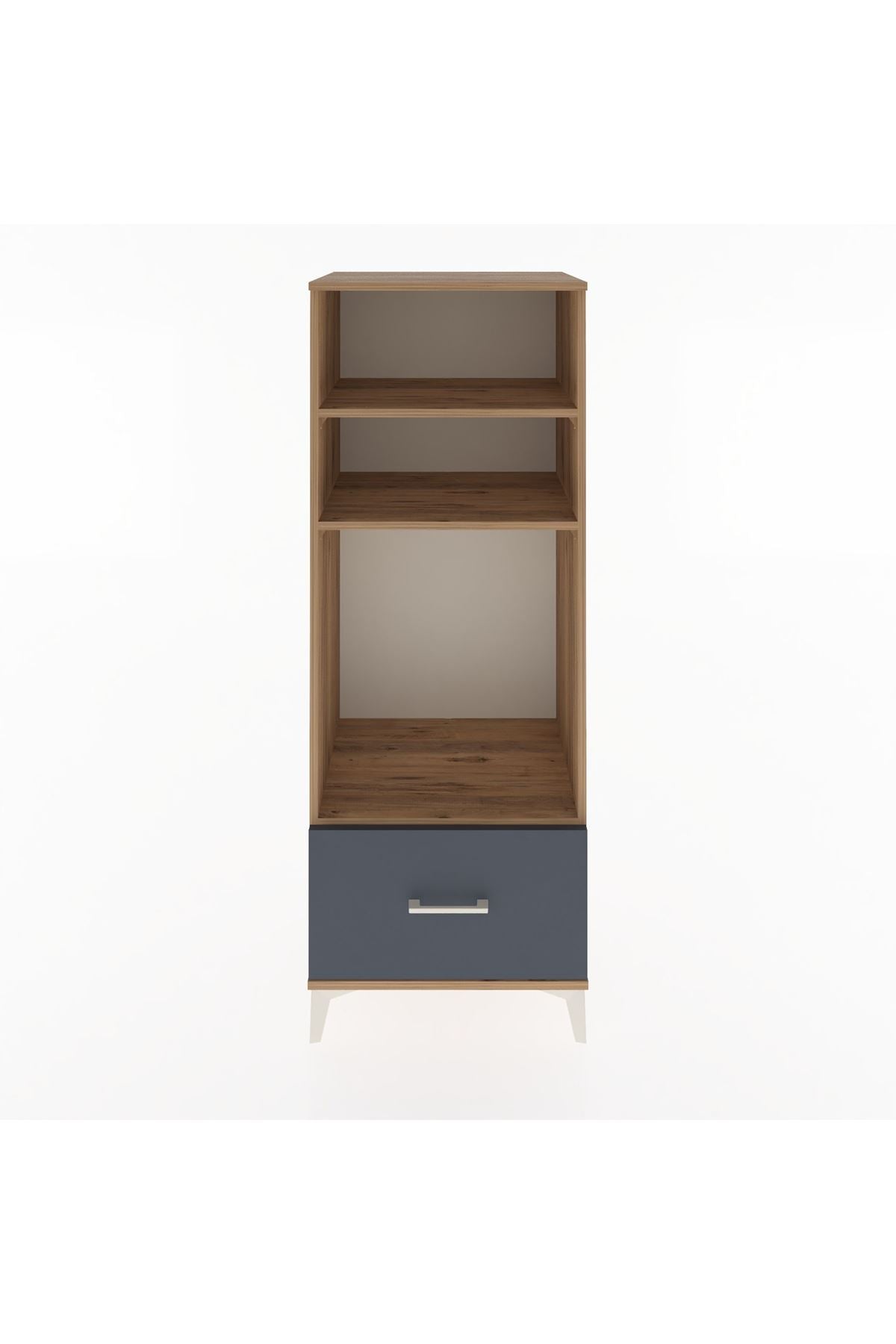 Hyperion Dolap 3 Raflı Tek Çekmeceli 60x44x163 Çam-Antrasit