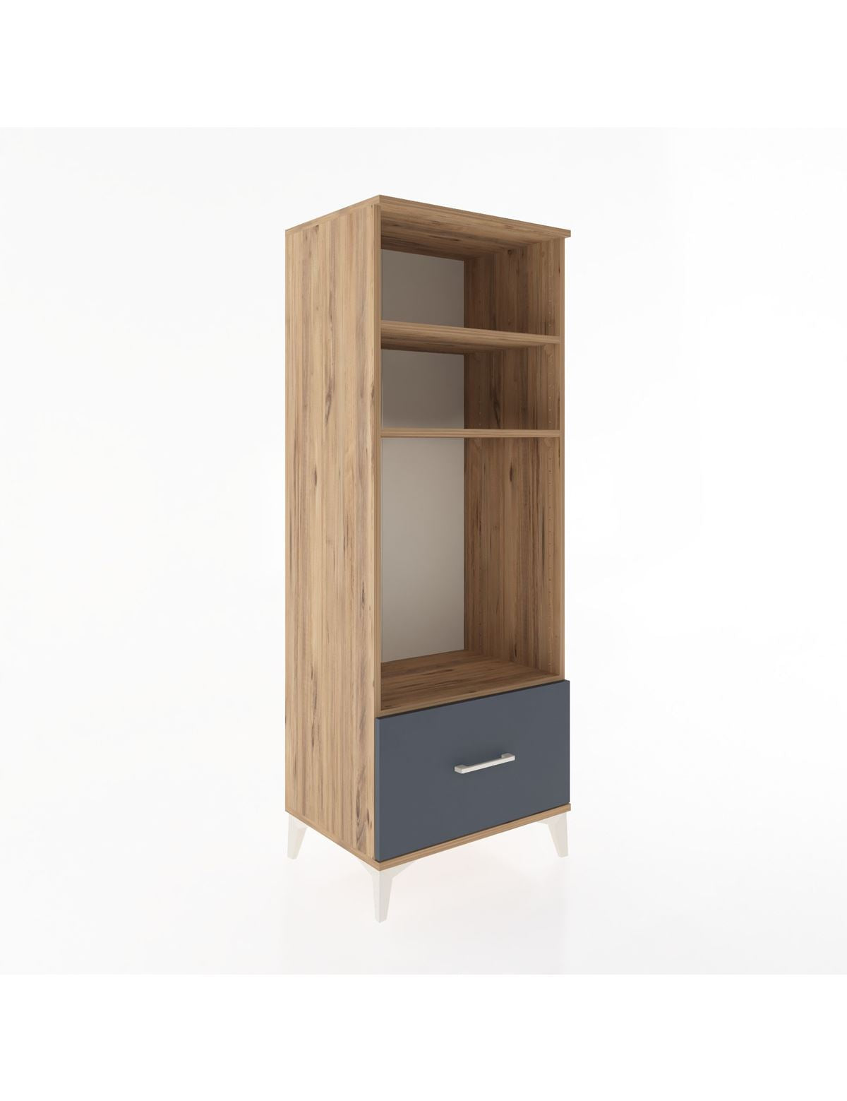 Hyperion Dolap 3 Raflı Tek Çekmeceli 60x44x163 Çam-Antrasit