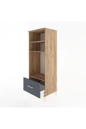 Hyperion Dolap 3 Raflı Tek Çekmeceli 60x44x163 Çam-Antrasit