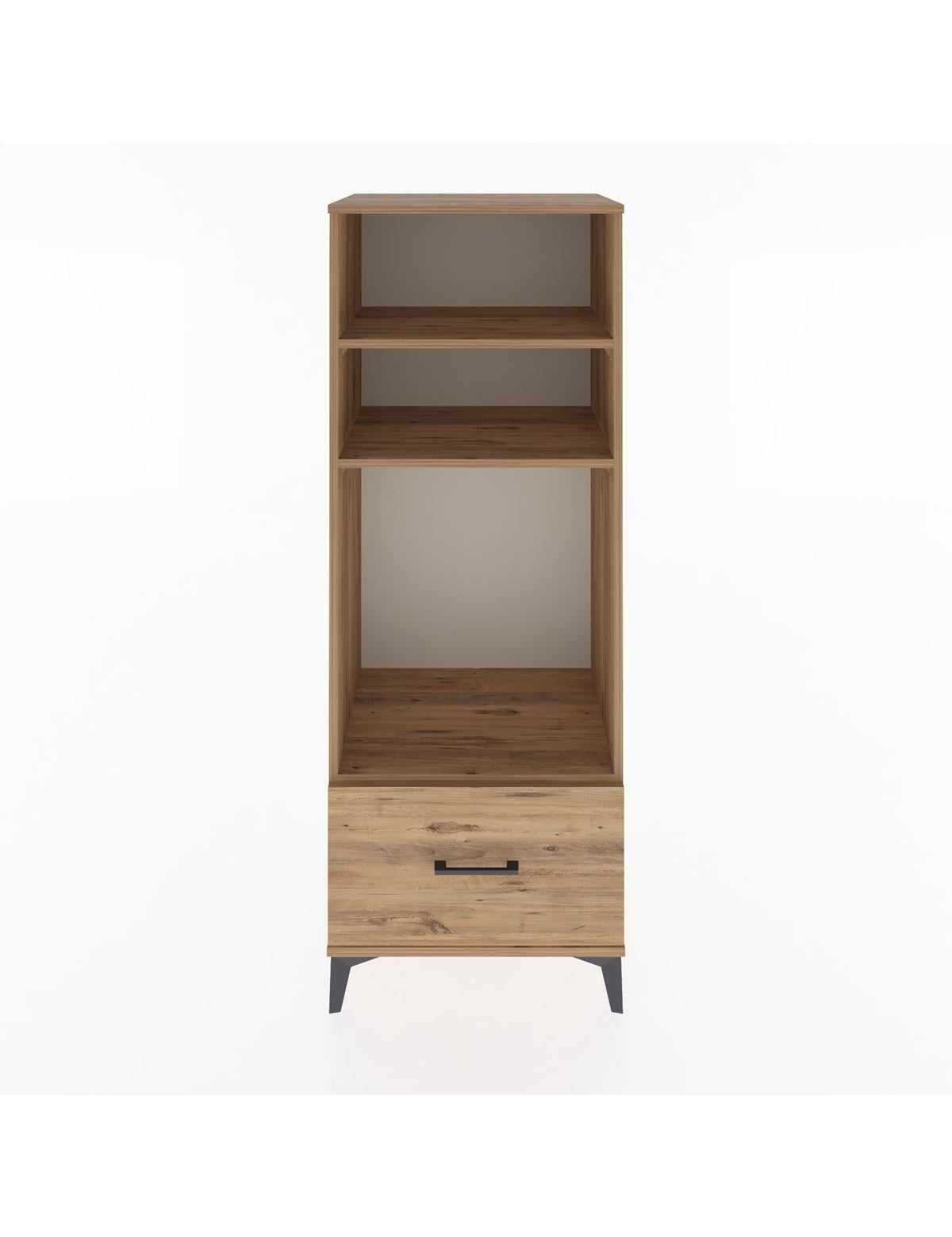 Hyperion Dolap 3 Raflı Tek Çekmeceli 60x44x163 Çam-Çam