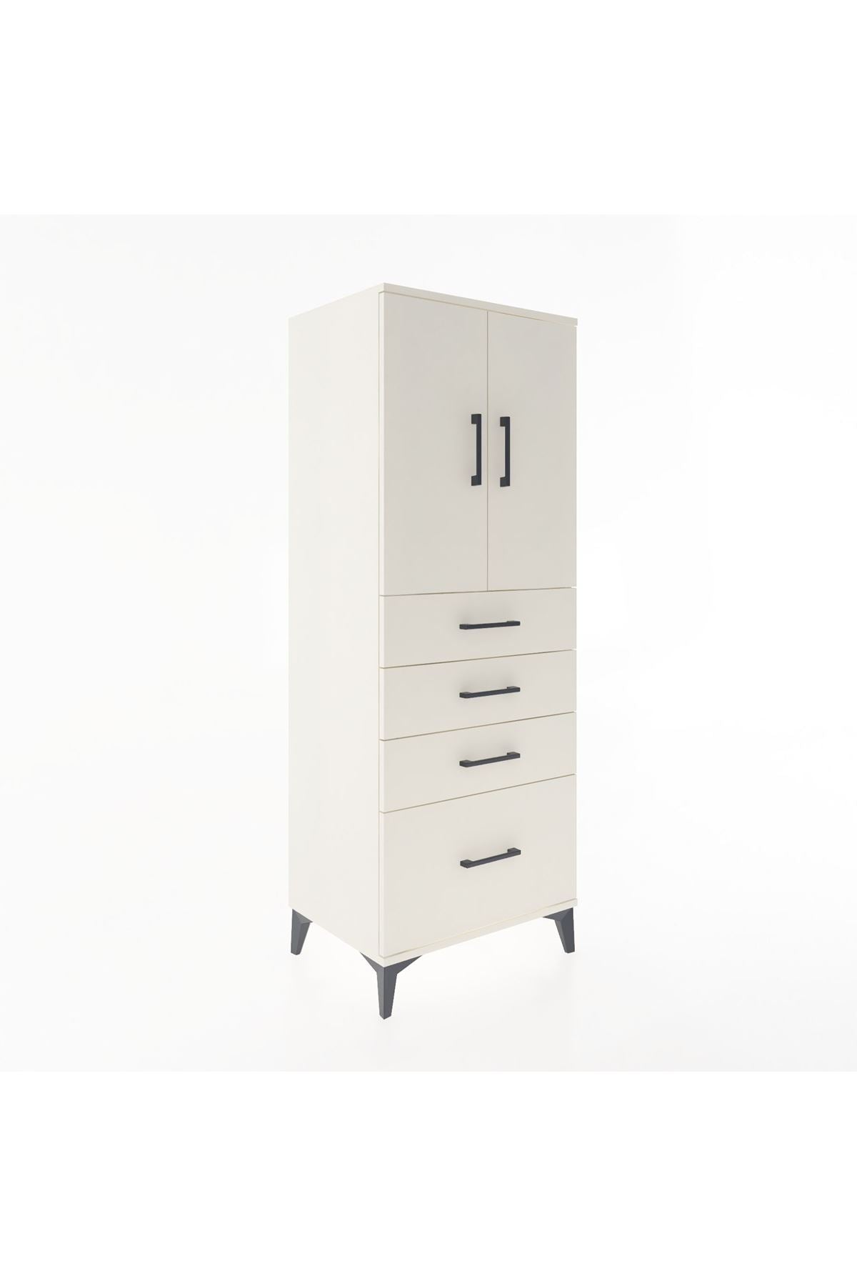 Hyperion Dolap 2 Raflı 4 Çekmeceli 2 Kapaklı 60x44x163 Aytaşı-Aytaşı