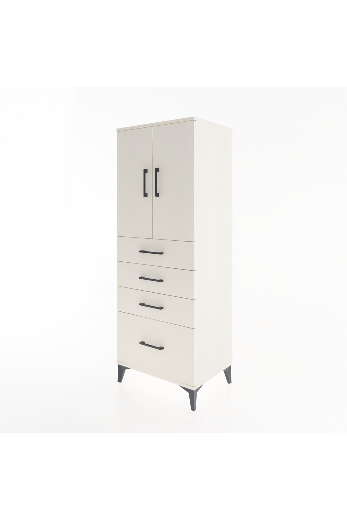 Hyperion Dolap 2 Raflı 4 Çekmeceli 2 Kapaklı 60x44x163 Aytaşı-Aytaşı